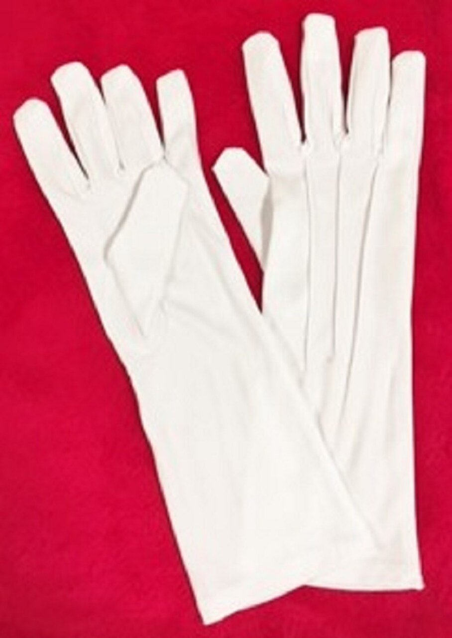 The Costume Center Long White Nylon Santa Claus Gloves – One Size Fits Most